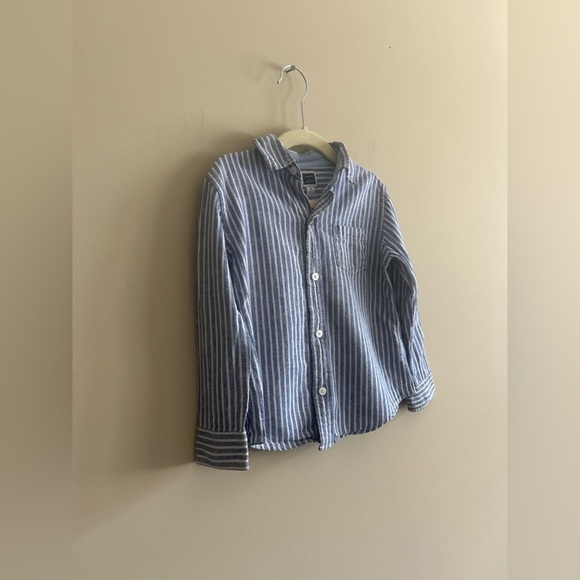 JANIE & JACK | Blue Striped Kids Dress Up Shirt, size 3 - Picture 4 of 8